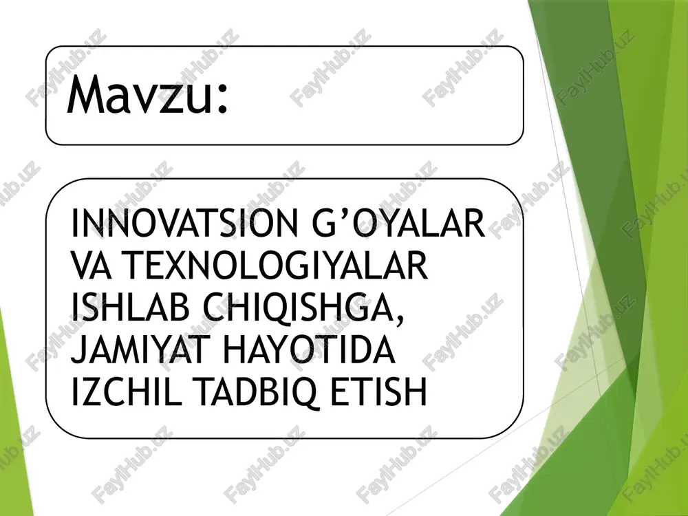 innovatsiyalar — PPTX