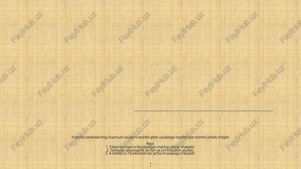 tanlov tashkil qilish usullari — PPTX