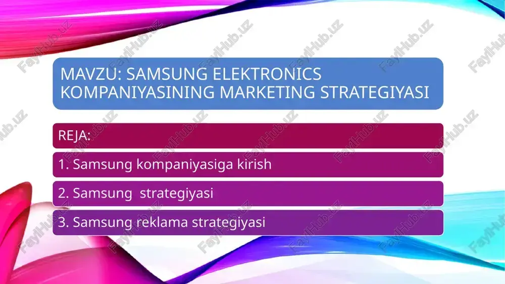 samsung kompaniyasiga kirish — PPTX