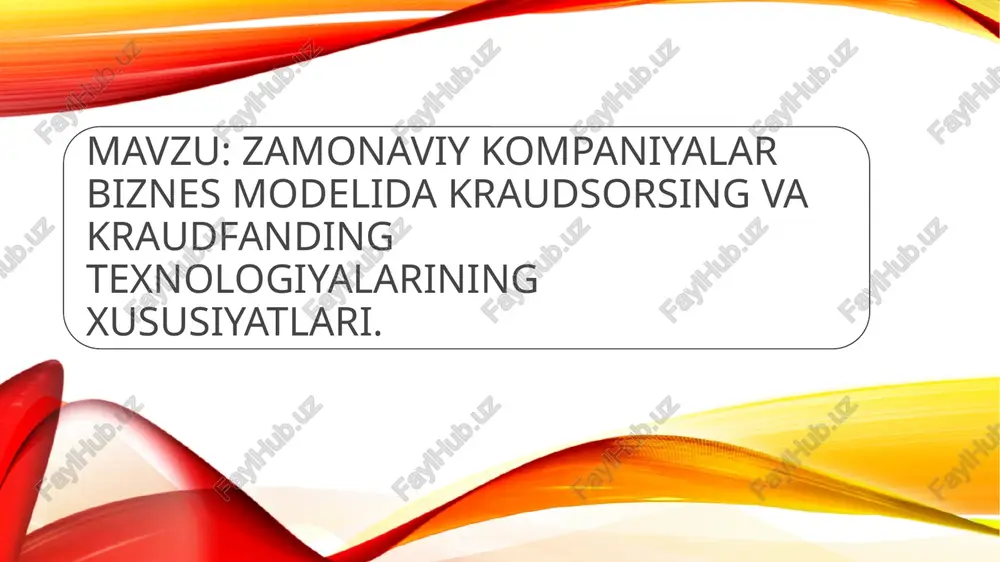 kraudfanding tarixi — PPTX