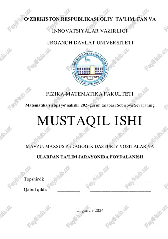 maxsus pedagogik dasturiy vositalar va — PDF