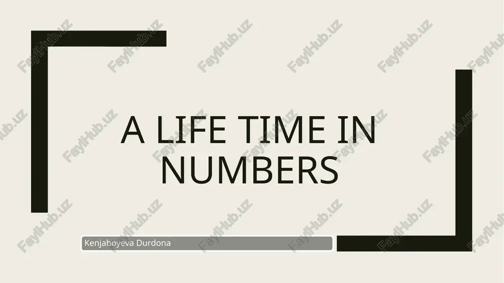 a life time in numbers — PPTX