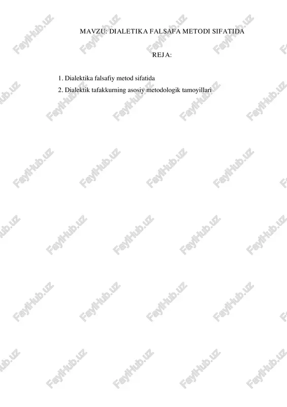 dialetika falsafa metodi sifatida — PDF