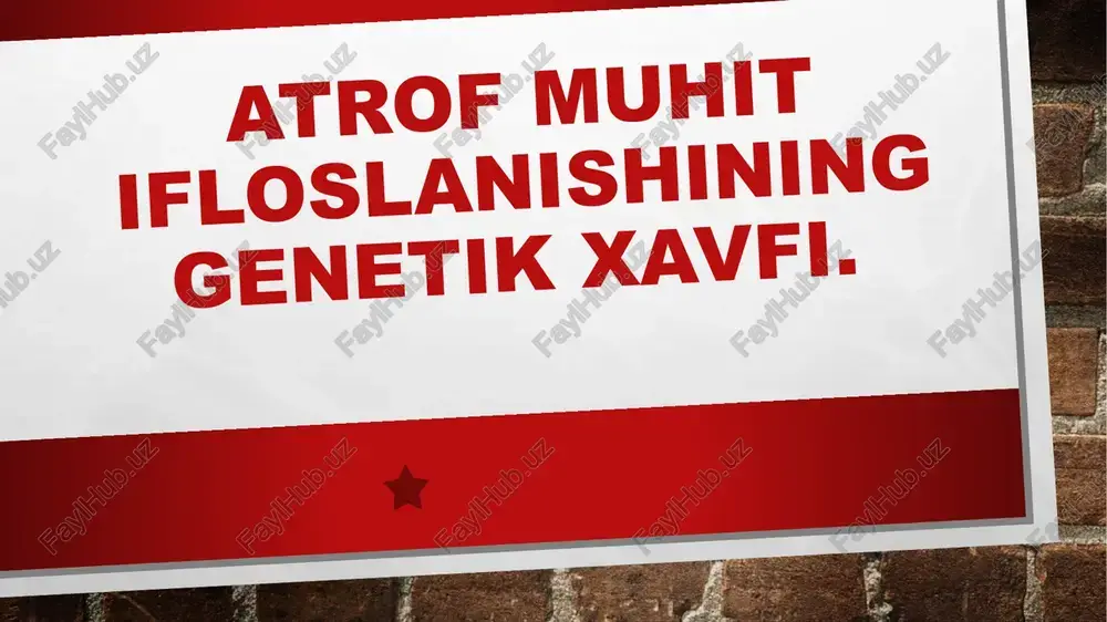 atrof muhitiflokslanishi — PPTX