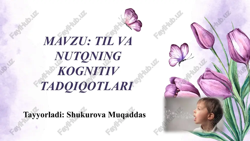 til va nutqning kognitiv tadqiqotlari. — PPTX