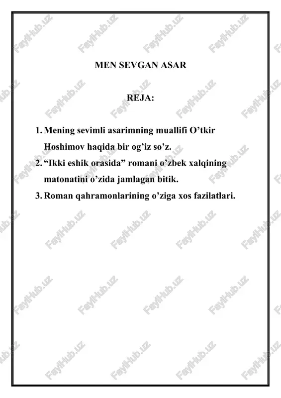 "men sevgan asar" — DOCX