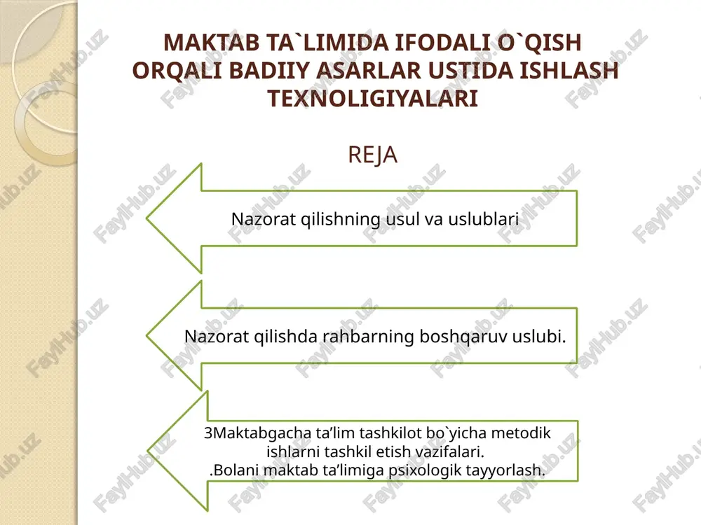 nazorat qilishning usul va uslublari — PPTX