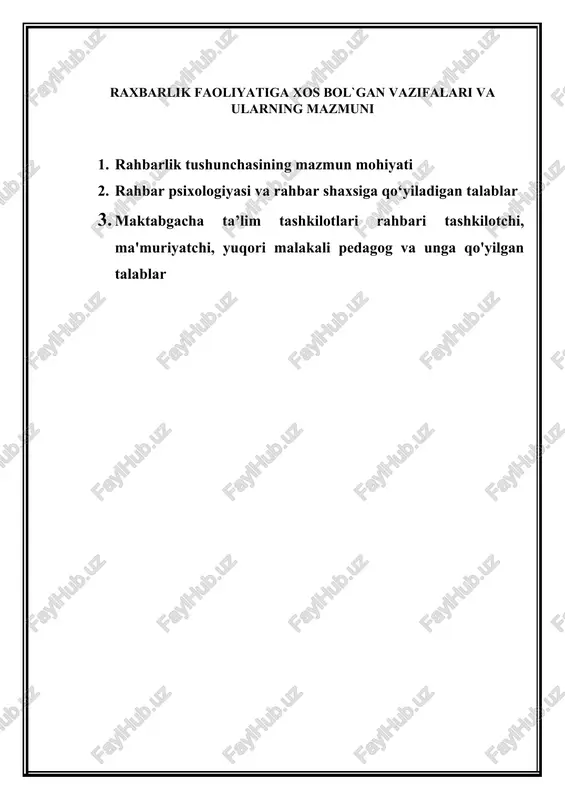 rahbarlik faoliyati — DOCX