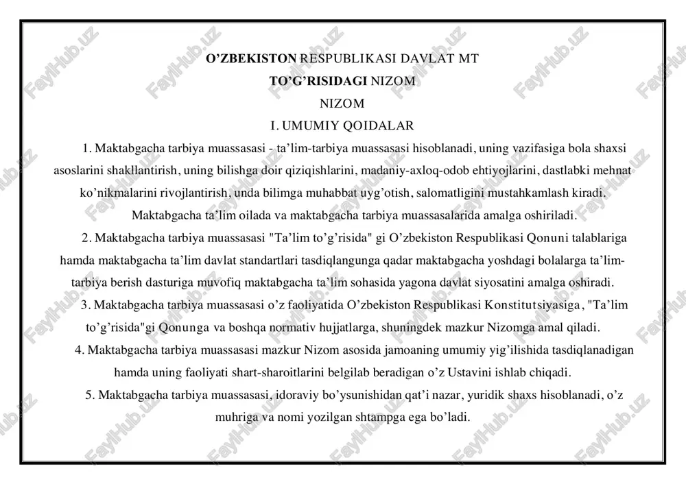 maktabgacha tarbiya muassasasi — PDF