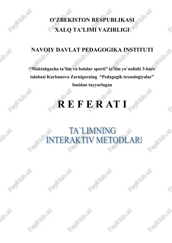 interaktiv metodlar — DOC