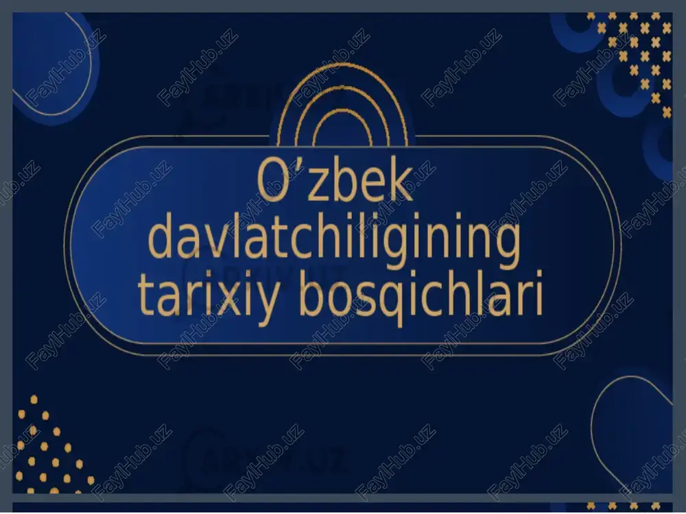 o’zbek davlatchiligi — PPTX