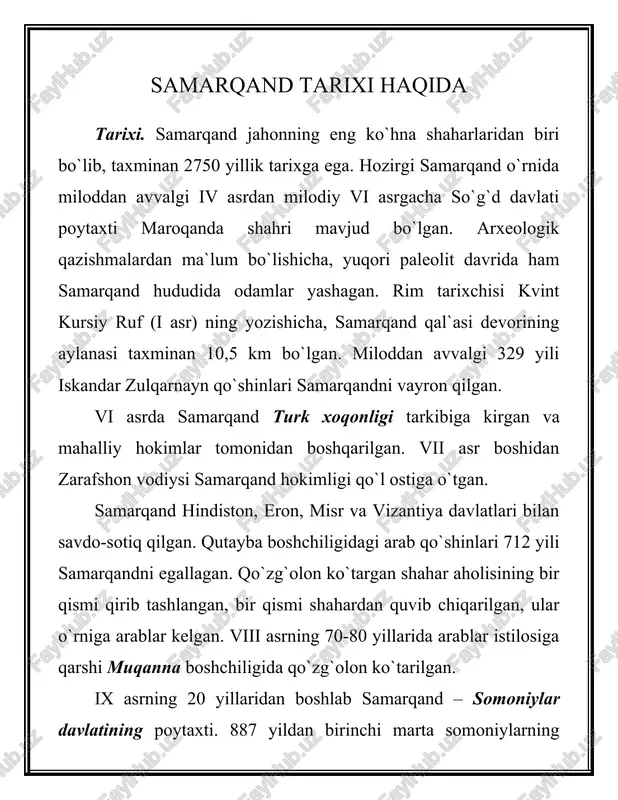 samarqand tarixi haqida — DOC