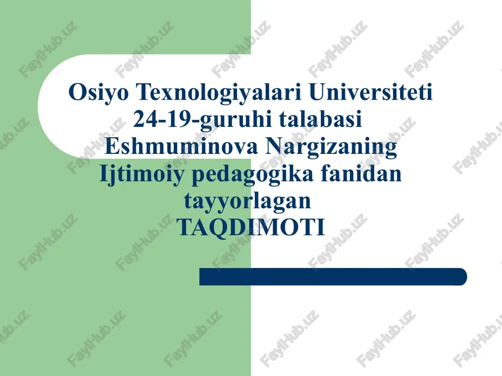 o'zbekiston doila mahalla va ishlabchiqarish jamoalarning ijtimoiy - pedagogik vazifalari, milliy ta — PPTX
