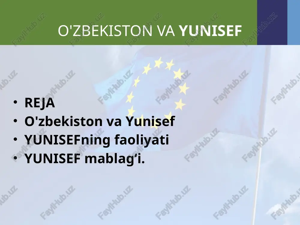 yunisefning faoliyati — PPTX