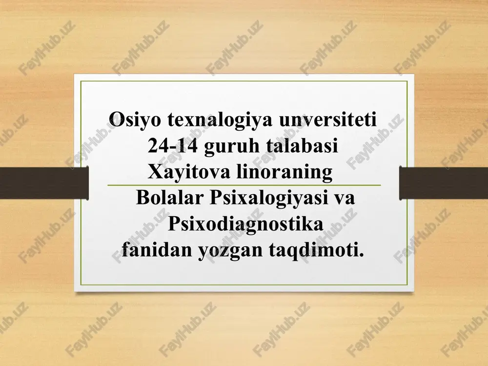 bolalar psixologiyasi — PPTX