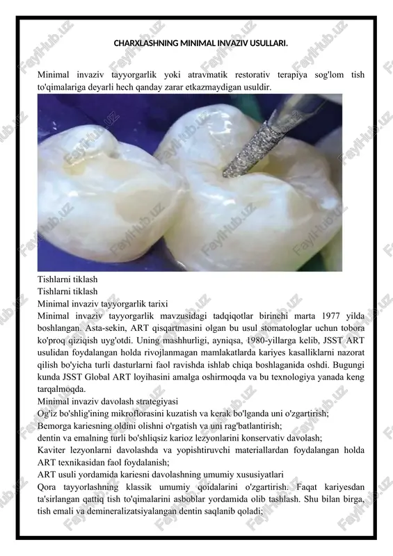 minimal invaziv usullar — DOCX
