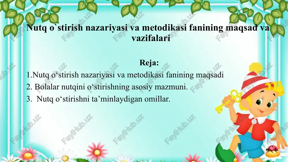 nutq o‘stirish nazariyasi va metodikasi — PPT