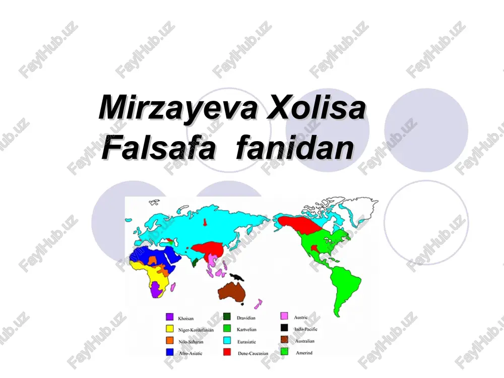 dunyo xalqlari madaniyatidagi umumiylik va farqlar — PPT