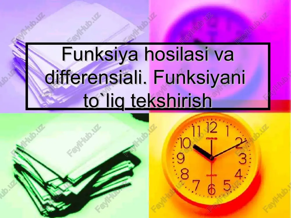 funksiya hosilasi va differensiali — PPT