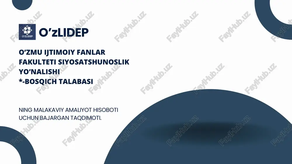 malakaviy amaliyot hisoboti — PPTX