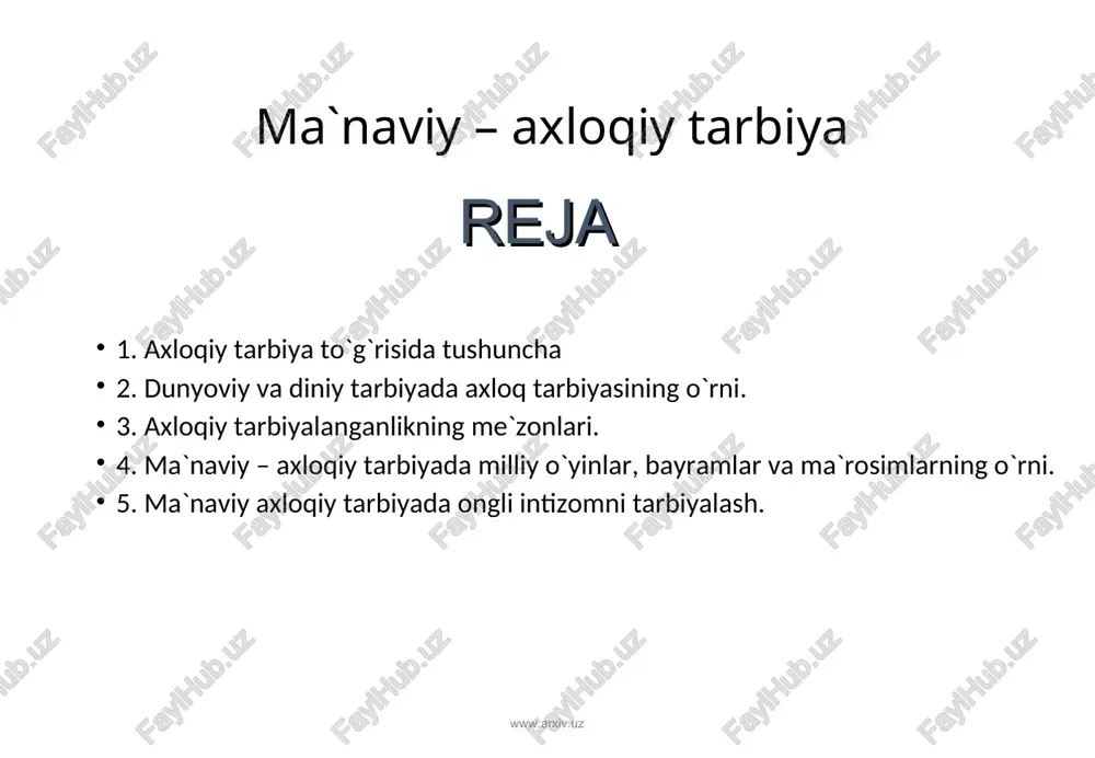 axloqiy tarbiya — PPT