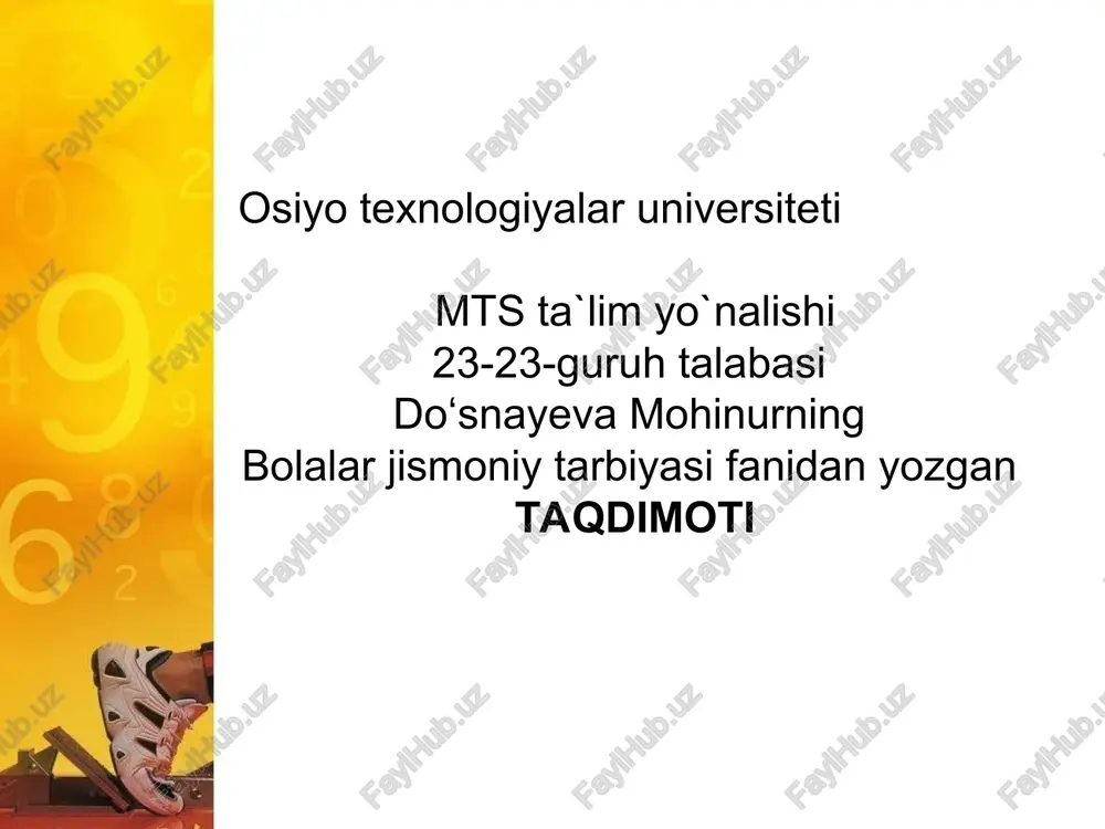 jismoniy mashqlar — PPT