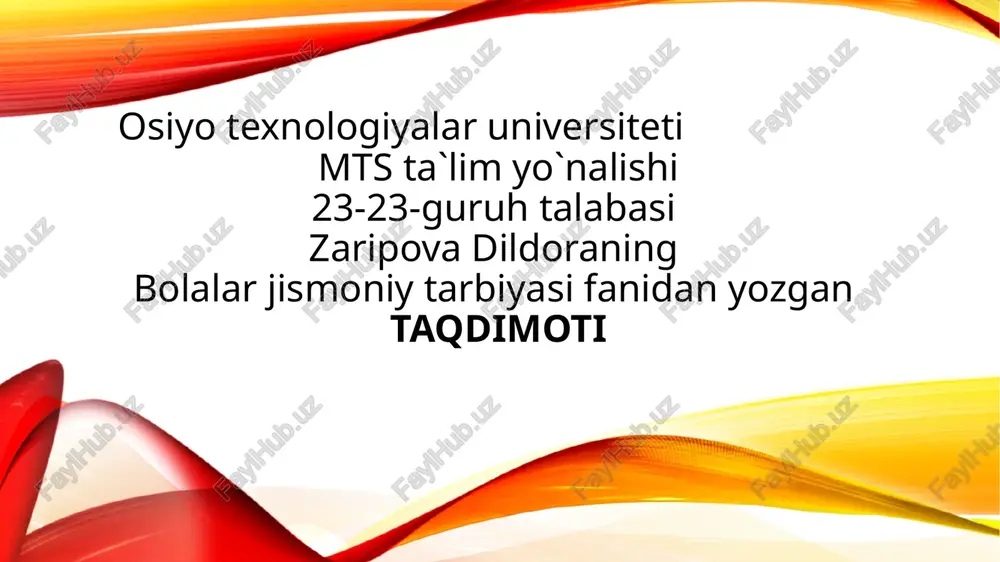 jismoniy tarbiya mashqlari — PPTX