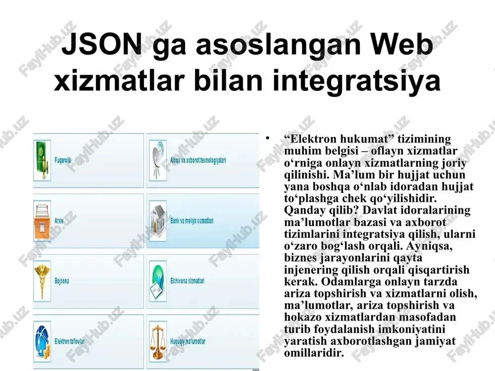 davlat bo'limlari va tashkilotlar uchun interaktiv xizmat — PPT
