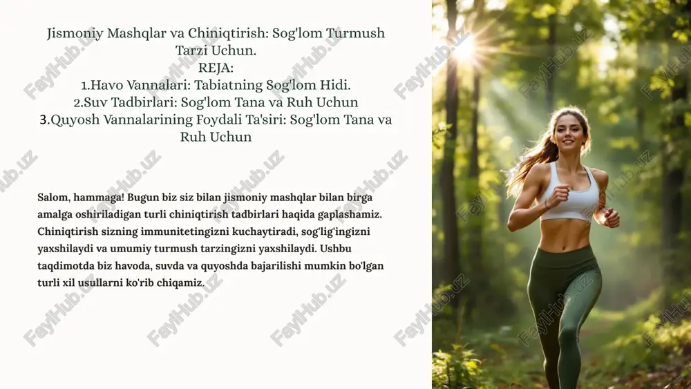 jismoniy mashqlar va chiniqtirish — PPTX