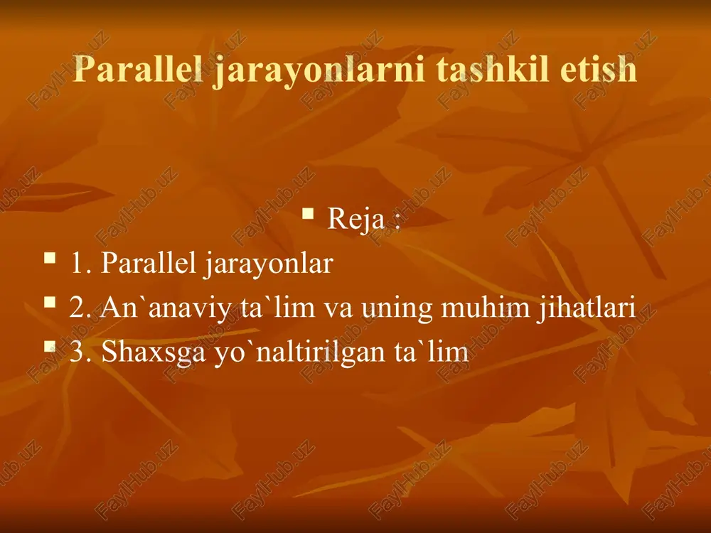paralleljarayonlar — PPTX