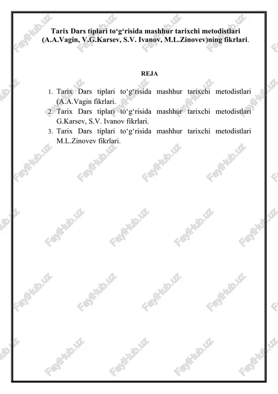 tarix dars tiplari — DOCX