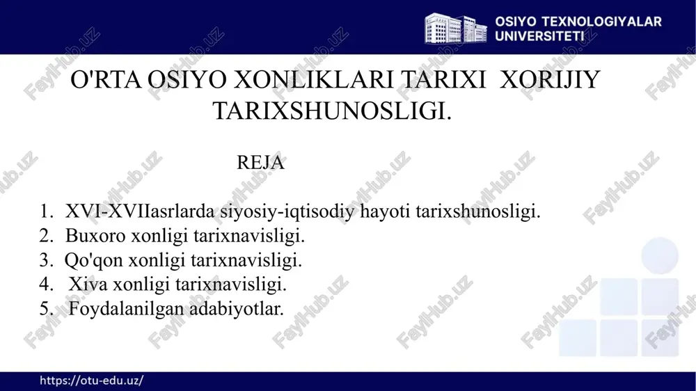 o'rta osiyo xonliklari tarixi — PPTX