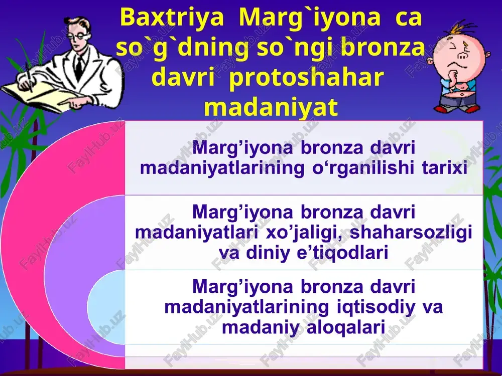marg’iyona bronza davri madaniyatlarini o‘rganish — PPTX