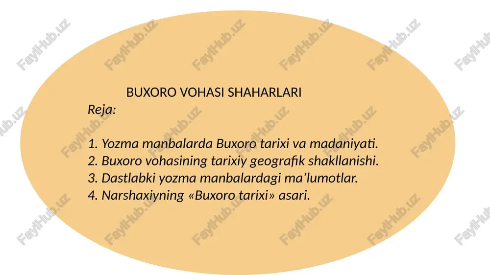 buxoro vohasi shaharlari — PPTX