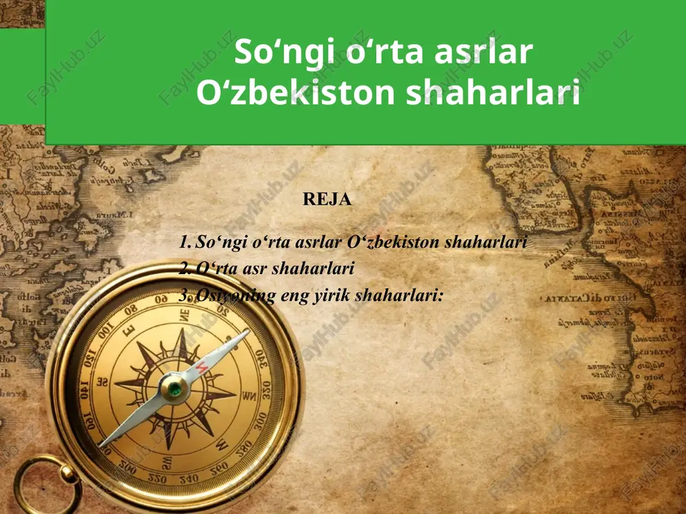 soʻngioʻrtaasrlaroʻzbekistonshaharlari — PPTX