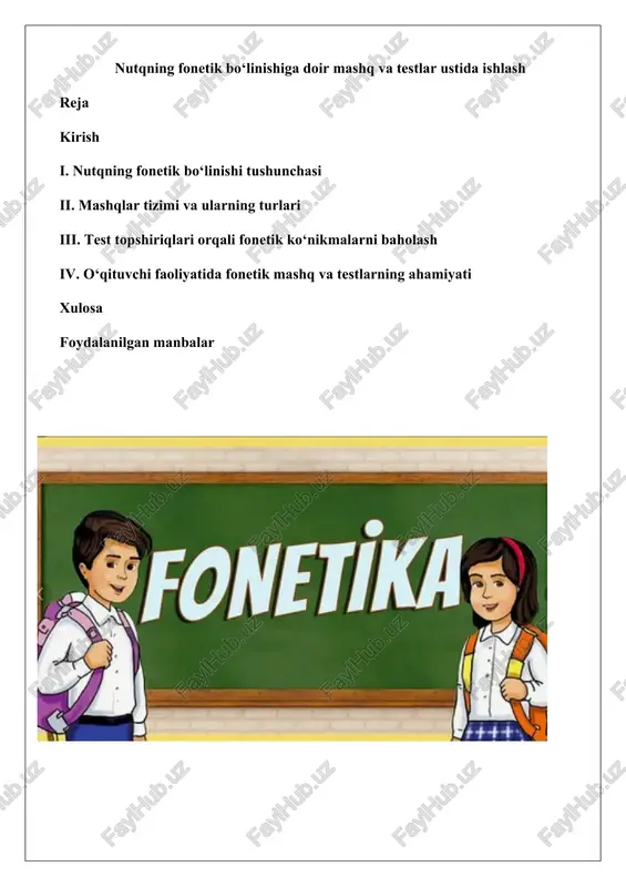 nutqning fonetik bo‘linishiga doir mashq va testlar — DOCX