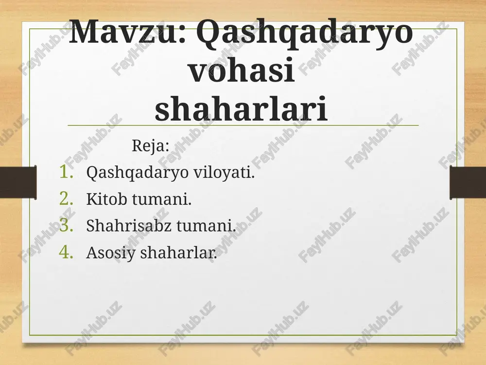 qashqadaryovohasishaharlari — PPTX