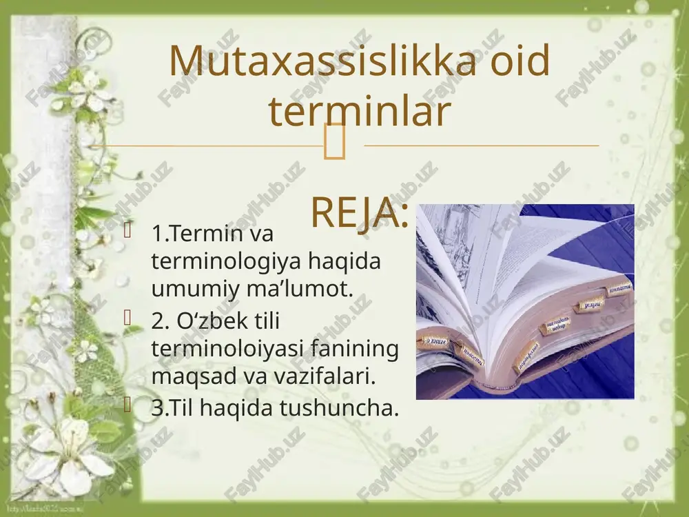 terminologiya haqida umumiy ma'lumot — PPTX