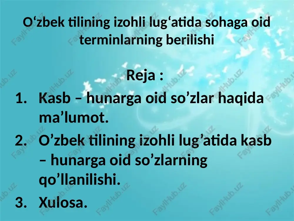 o‘zbek tilining izohli lug’ati — PPTX