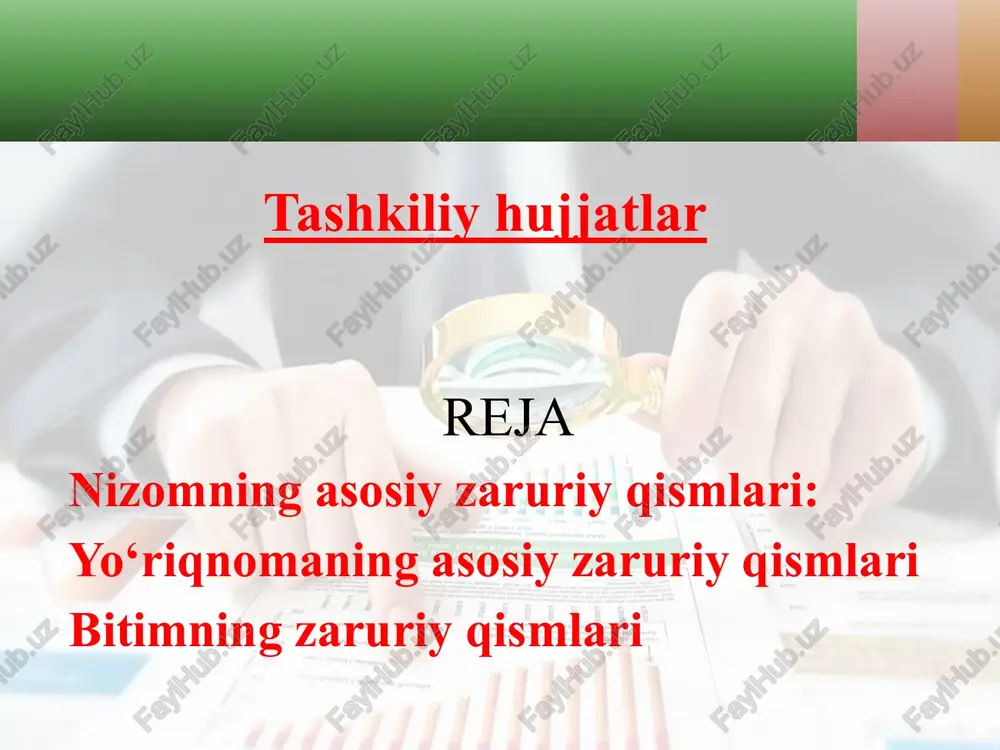 tashkiliy hujjatlar — PPTX