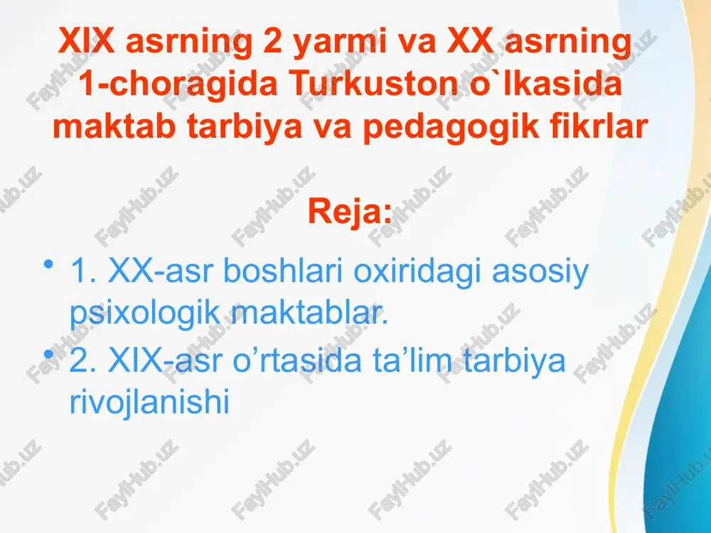 xx-asr boshlari — PPTX