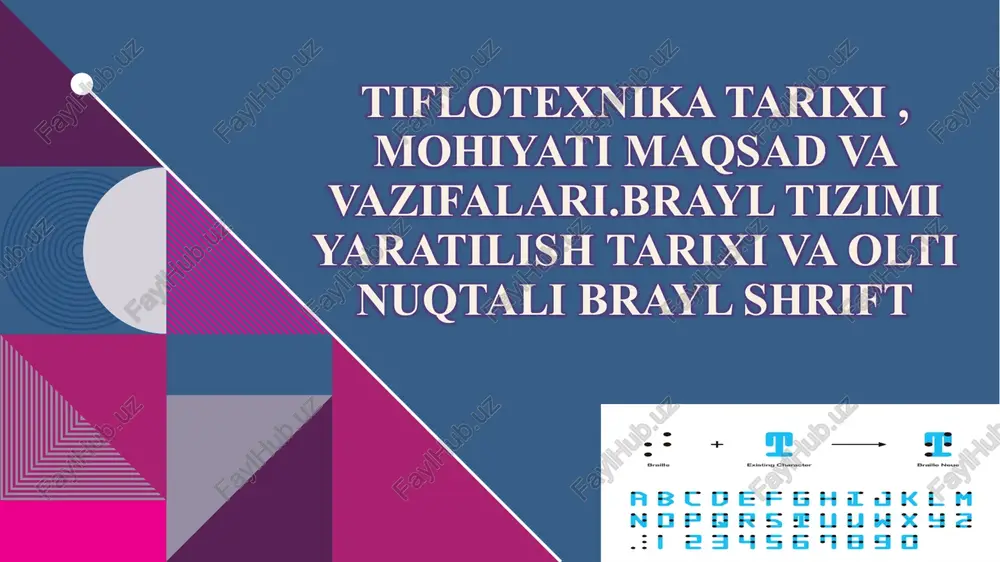 tiflotexnika tarixi — PPTX