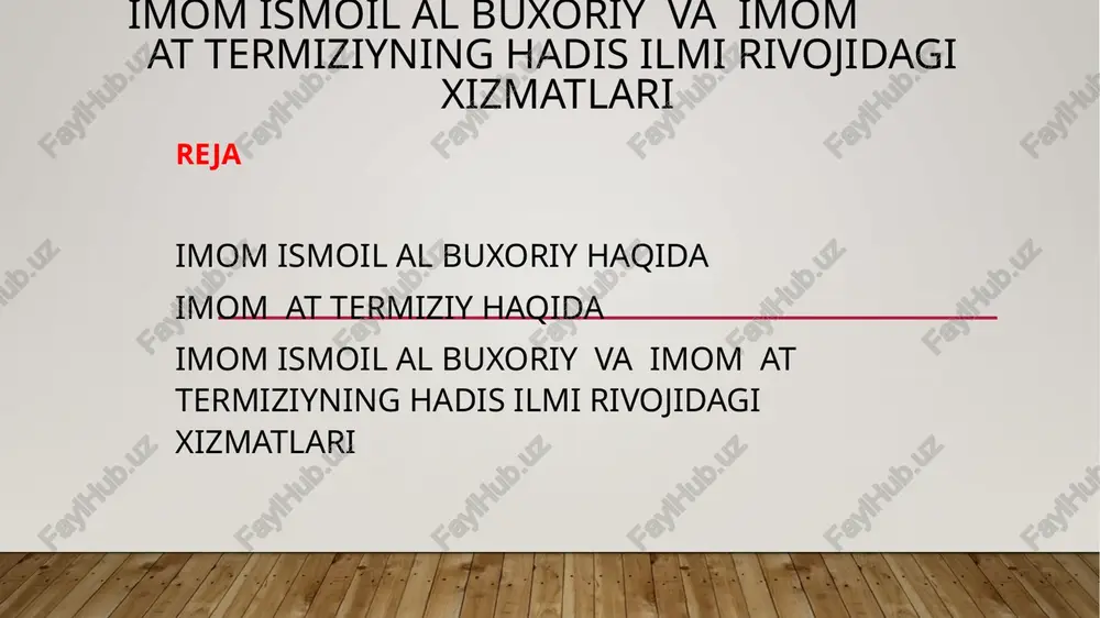 imom ismoil al-bukhari va imam termiziy haqida — PPTX