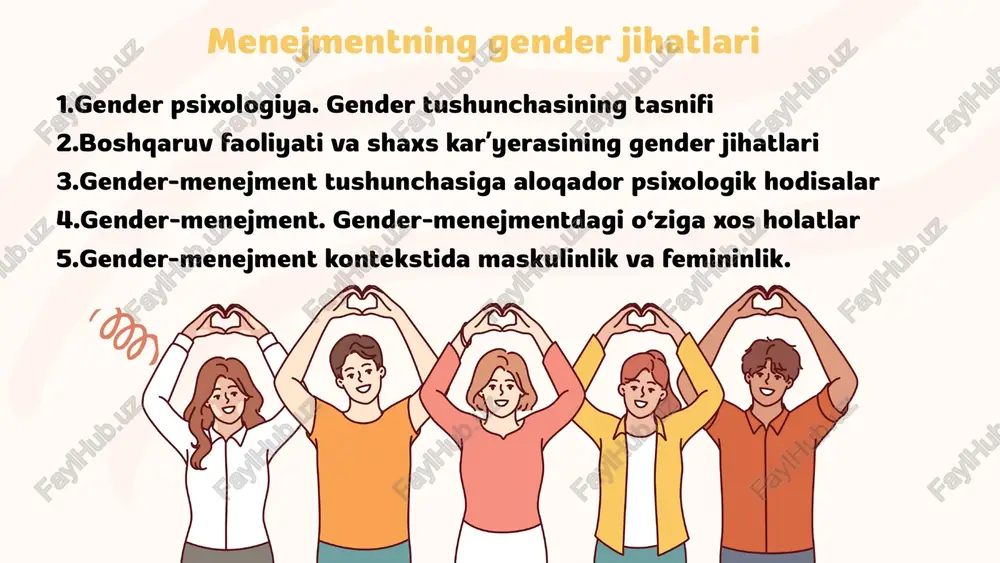 menejmentning gender jihatlari — PPTX
