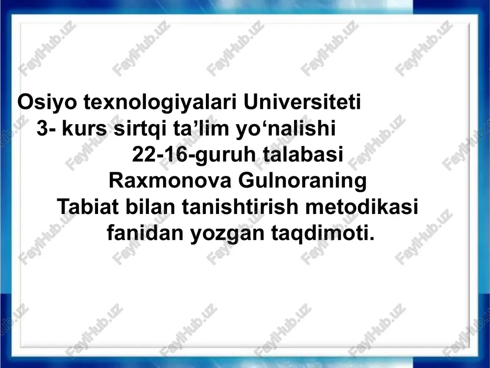 tabiatbilan tanishtirish metodikasi — PPTX