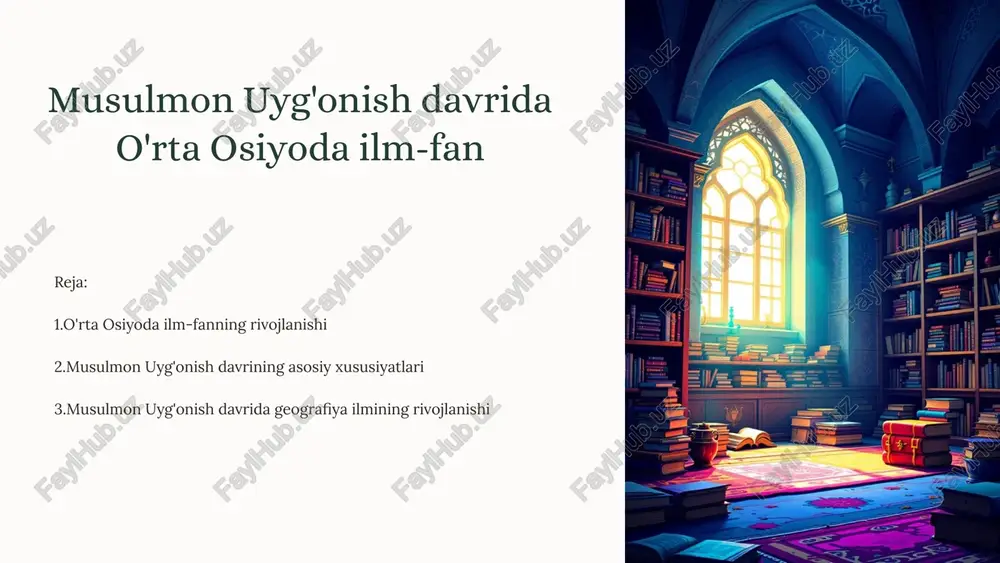 musulmon uyg'onish davrida o'rta osiyoda ilm-fan — PPTX