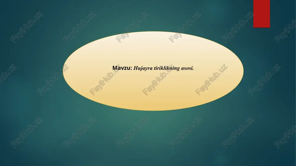 hujayra tiriklikning asosi — PPT