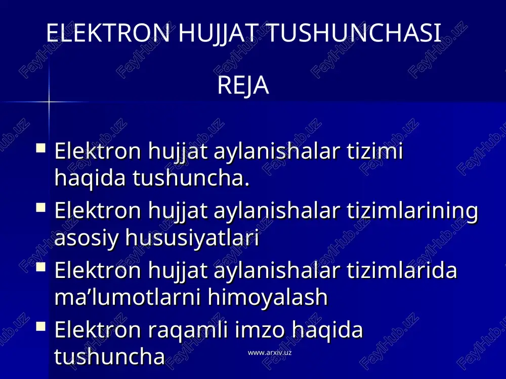 elektron hujjat aylanishalar tizimi — PPT