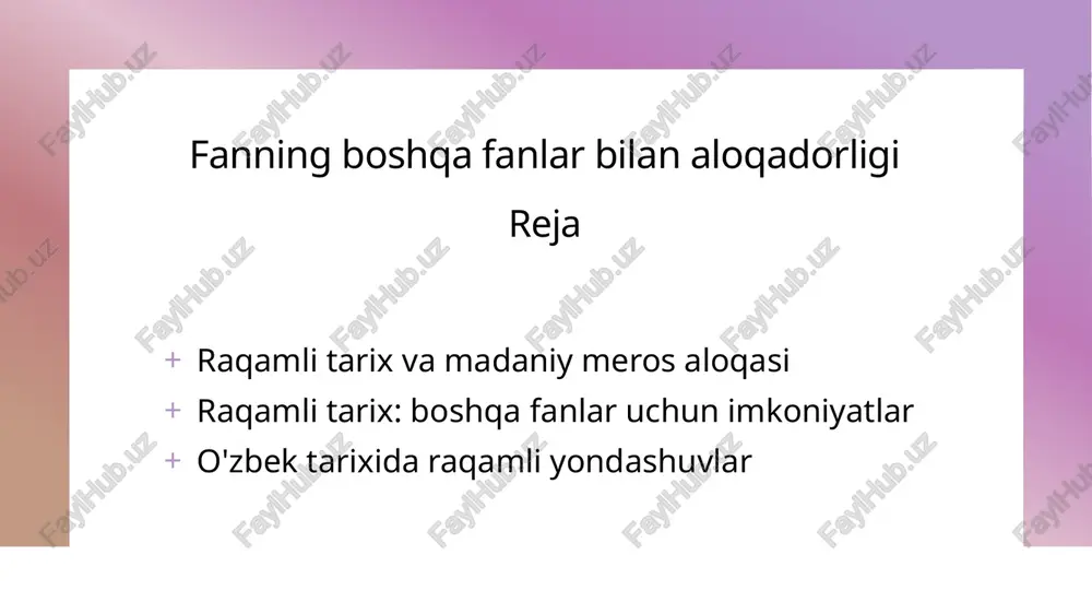 raqamli tarix va madaniy meros — PPTX