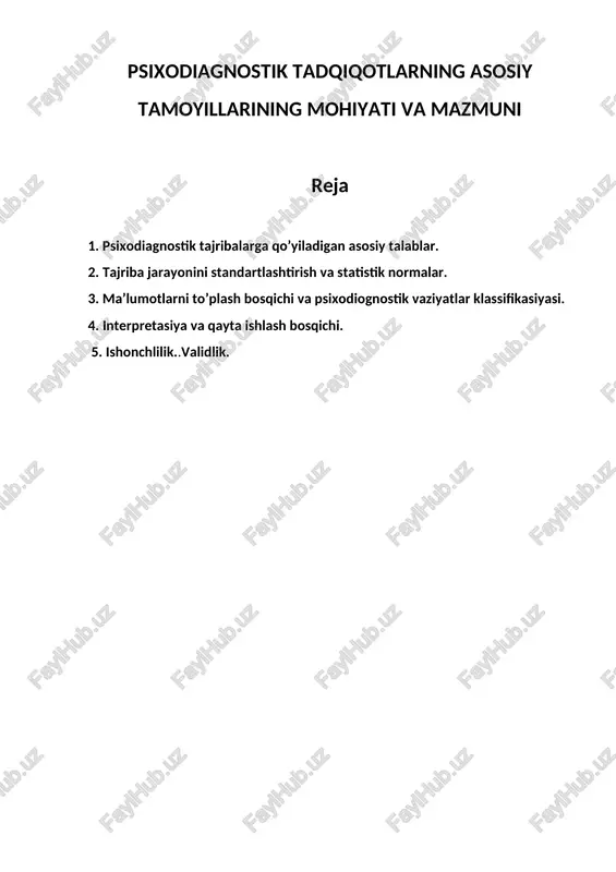 psixodiagnostik tadqiqotlar — DOC